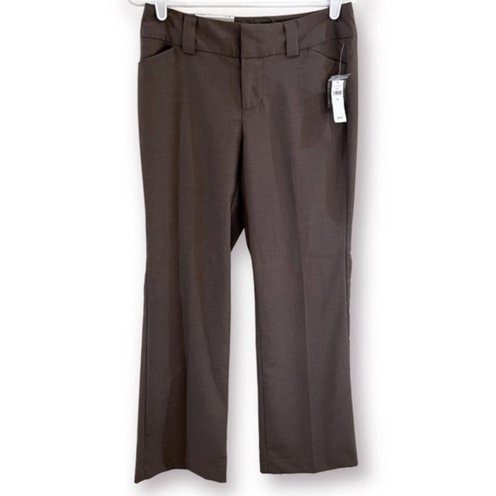 Gap Flared Ankle Dress Pants Brown Curvy Fit Mid Rise Trousers